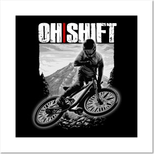 Oh Shift! Funny Bike Shirt for Bicycle Riders & Cyclists Posters and Art